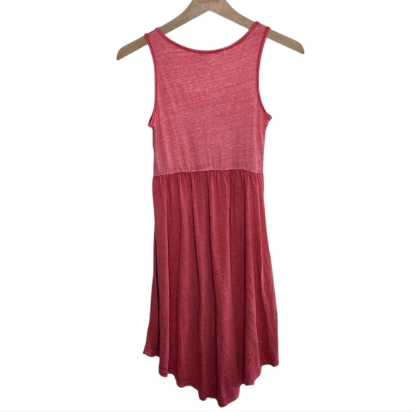 AnM | Lightweight Slub Knit Tank Dress in Heathered Red & Pink Size Small - Picture 4 of 4